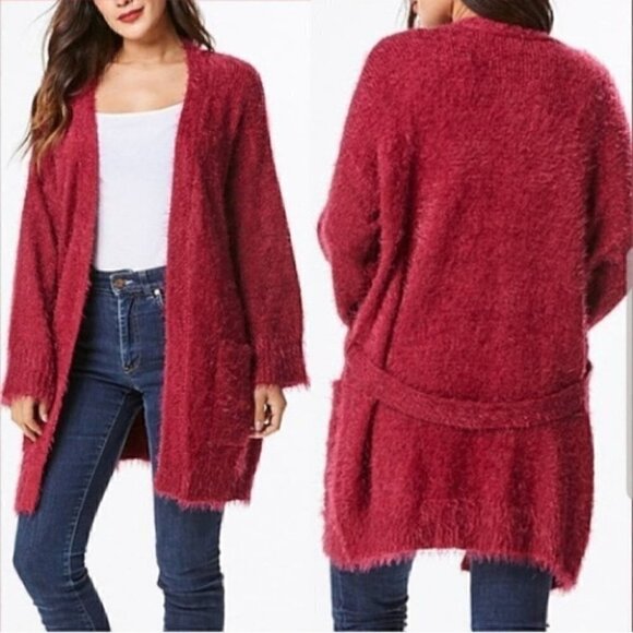 Fuzzy Belted Cardigan - Picture 3 of 3
